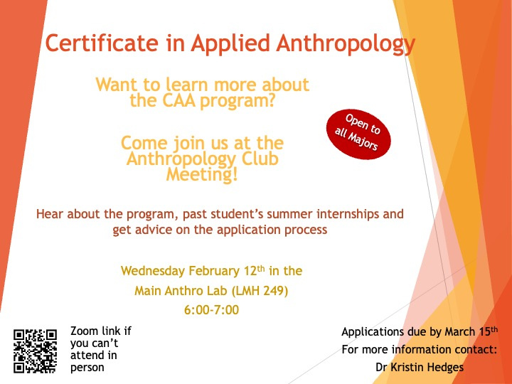 Learn about the Certificate in Applied Anthropology